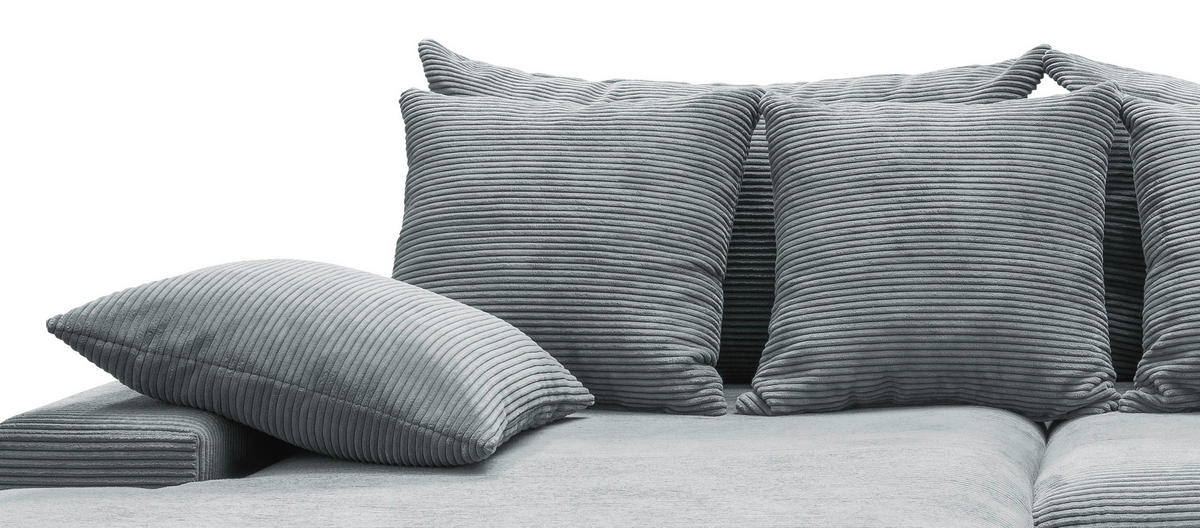 ECKSOFA in Cord Hellblau  - Schwarz/Hellblau, Modern, Kunststoff/Textil (200/278cm) - Livetastic