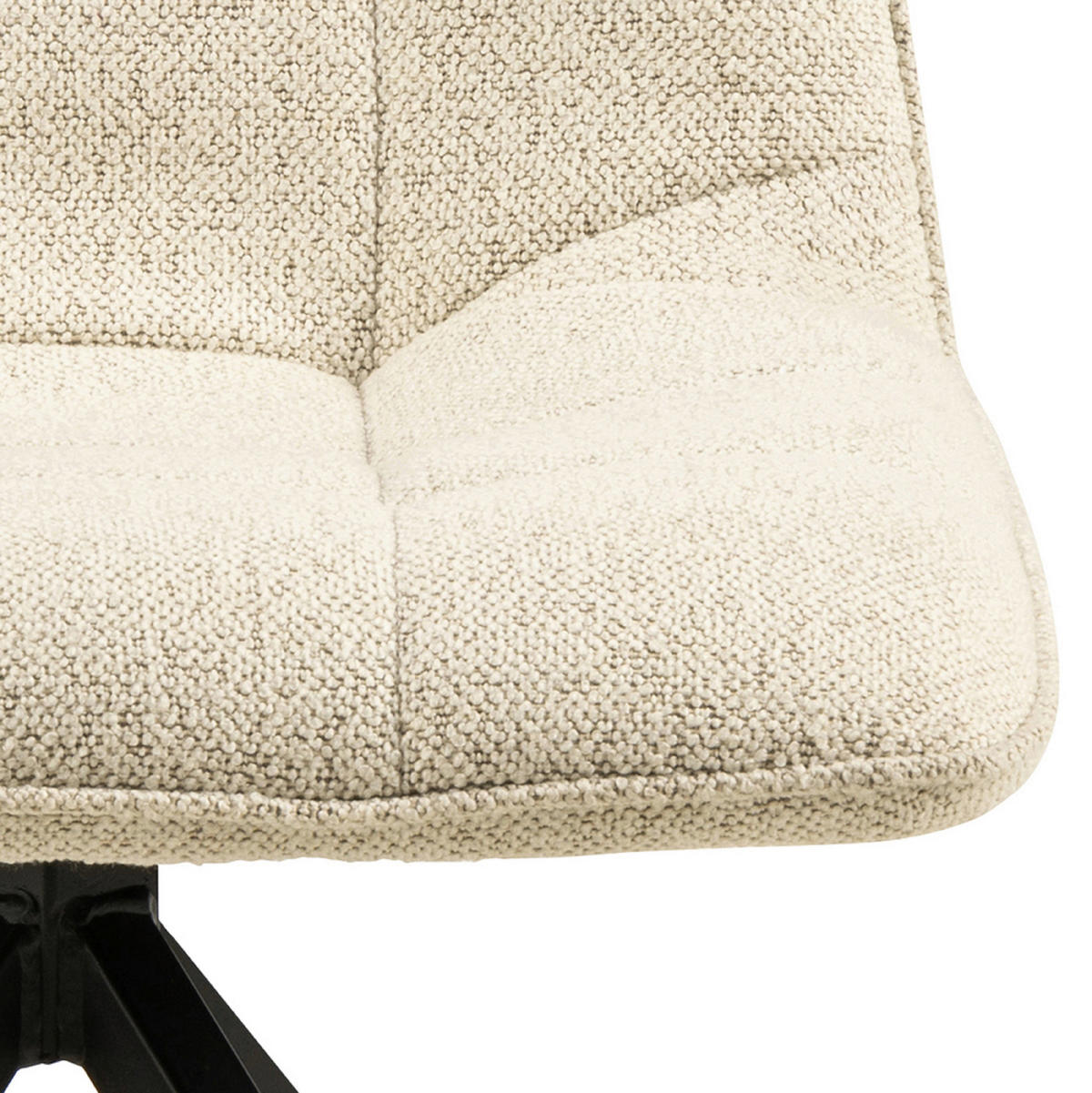STOLICA  krem  tekstil      - crna/krem, Design, tekstil/metal (47/85/55,5cm) - MID.YOU