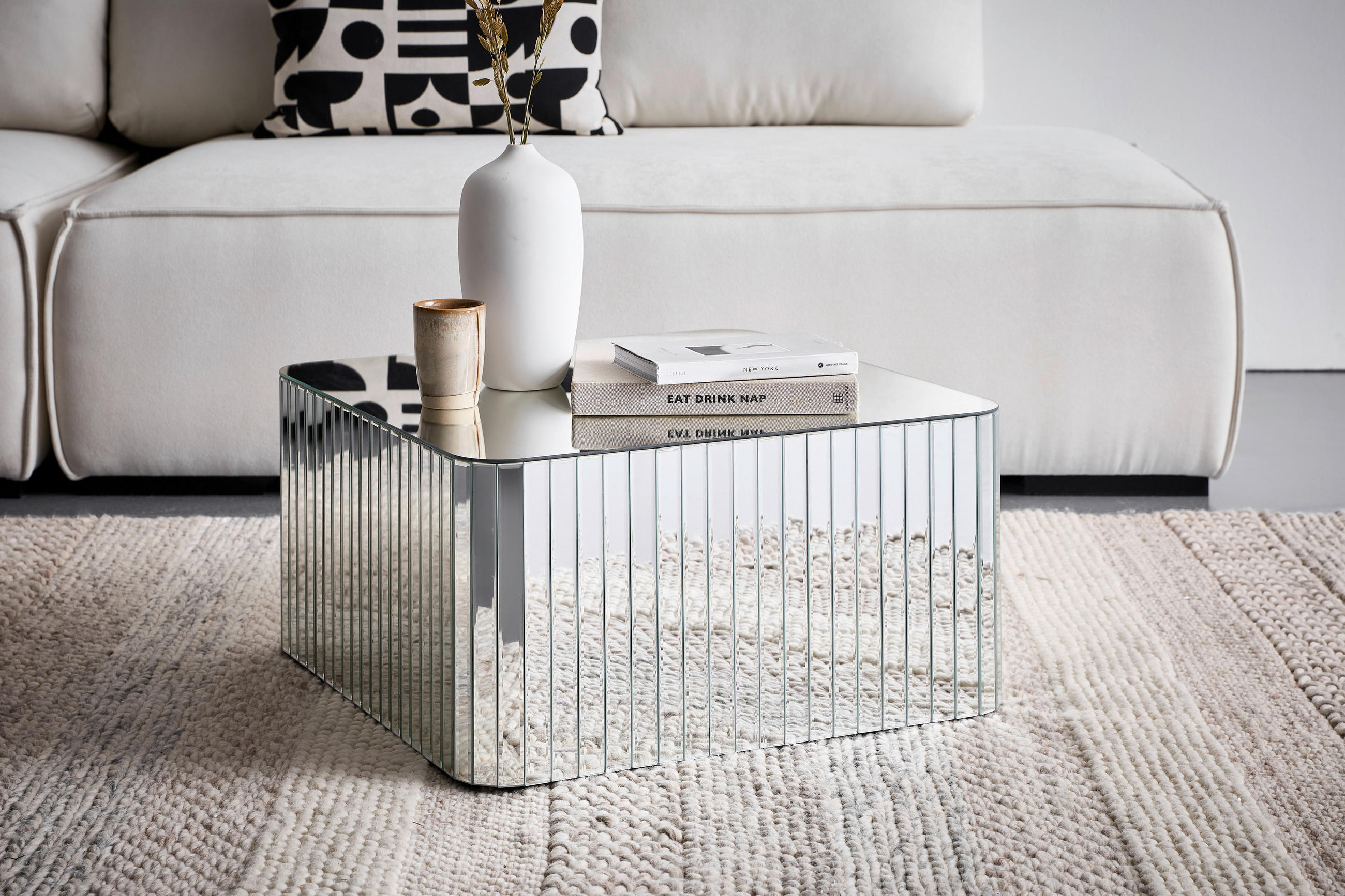 COUCHTISCH Spiegelglas quadratisch Klar  - Klar, Design, Glas/Holzwerkstoff (60/31/60cm) - MID.YOU