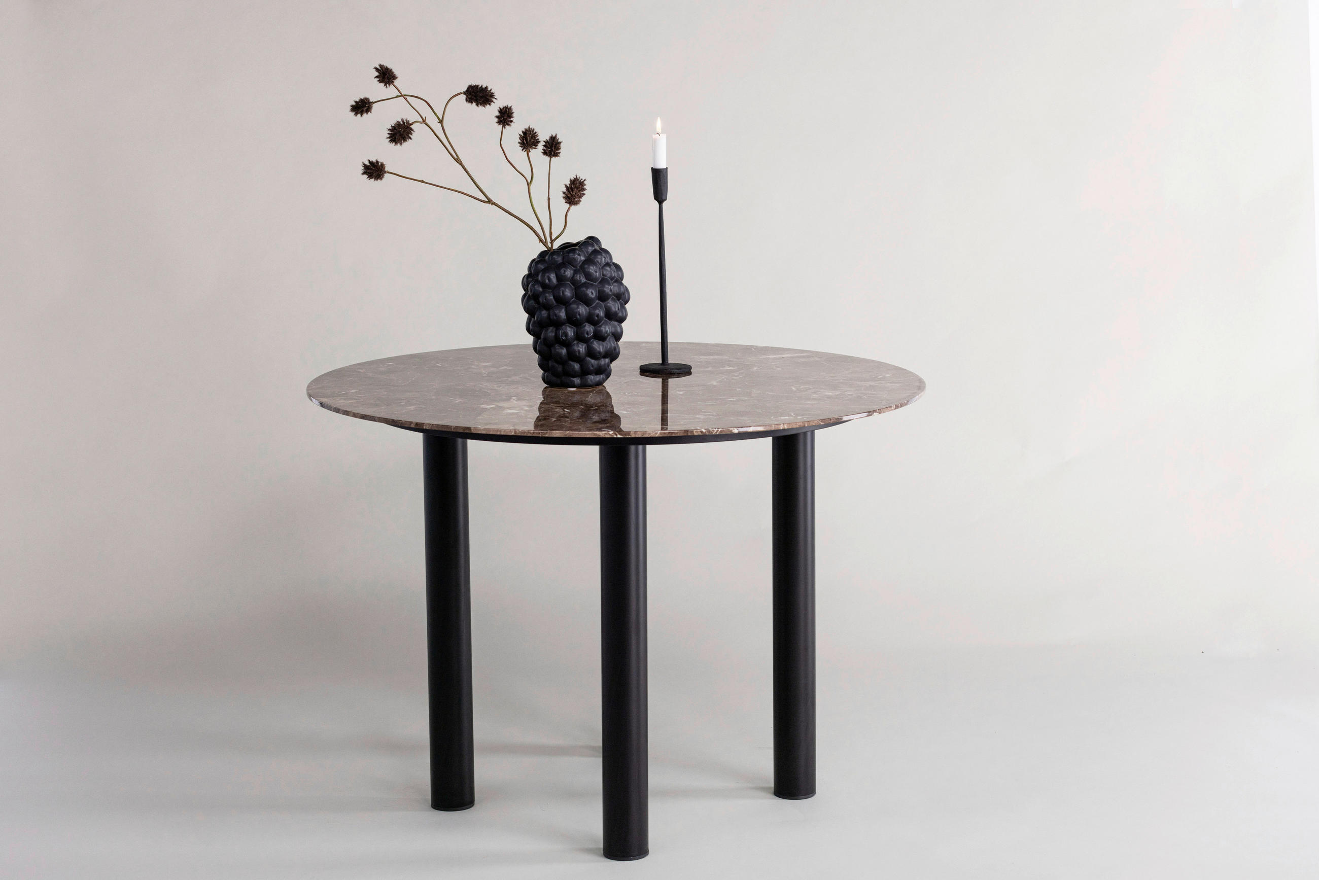 ESSTISCH furniert Schwarz, Dunkelbraun  - Dunkelbraun/Schwarz, Design, Holzwerkstoff/Metall (106/106/75cm) - Livetastic