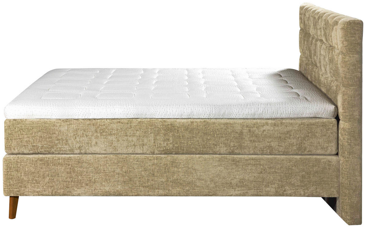 BOXSPRINGBETT 160/200 cm  in Hellgrün  - Eichefarben/Hellgrün, Design, Holz/Textil (160/200cm) - Esposa