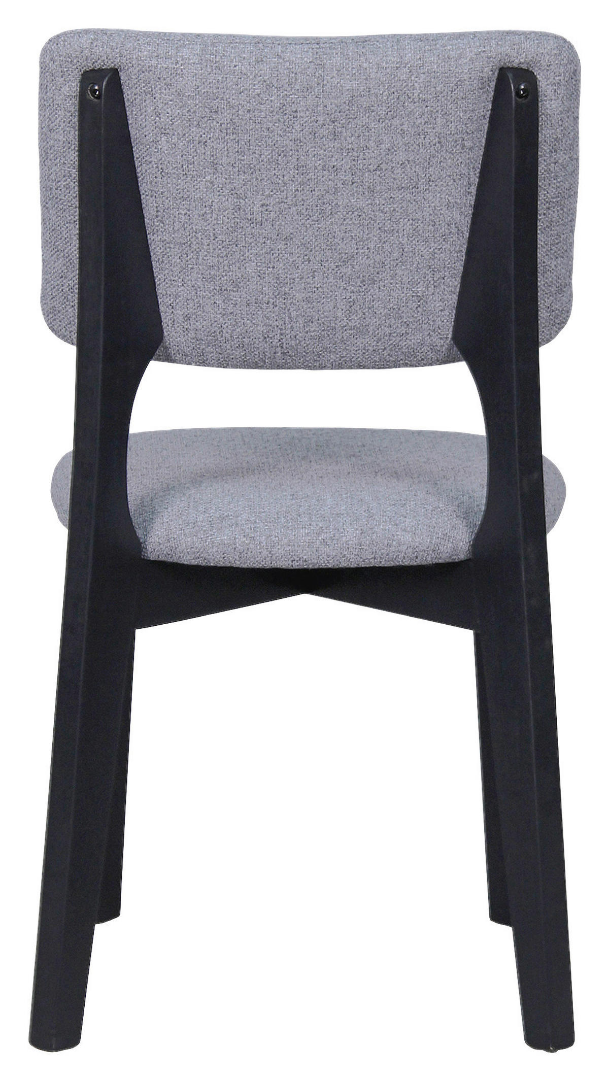 STUHL-SET Webstoff Grau, Schwarz Kautschukholz massiv  - Schwarz/Grau, MODERN, Holz/Textil (48/87/54cm) - MID.YOU