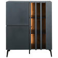 HIGHBOARD in 96,3/117/41,5 cm - Schwarz/Grau, Design, Glas/Holzwerkstoff (96,3/117/41,5cm) - Novel