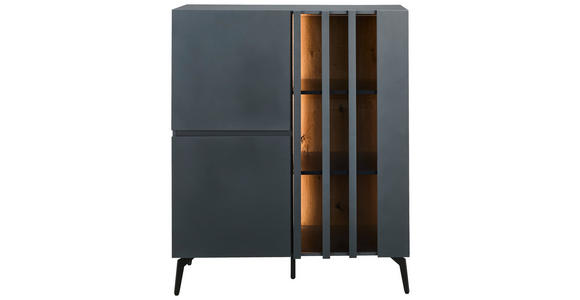 HIGHBOARD in 96,3/117/41,5 cm - Schwarz/Grau, Design, Glas/Holzwerkstoff (96,3/117/41,5cm) - Novel