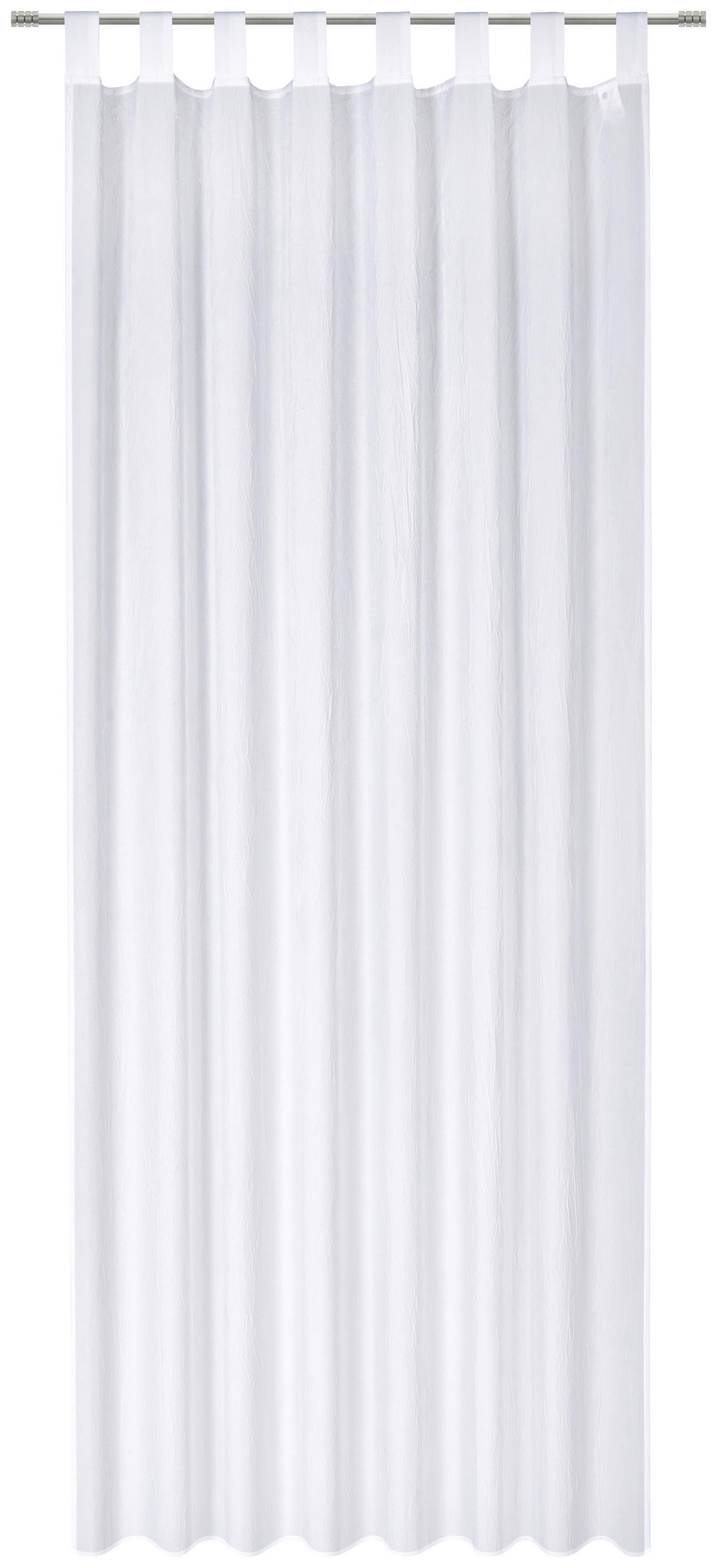 ZÁVĚS S POUTKY, neprůsvitné, 135/245 cm - bílá, Design, textil (135/245cm) - Boxxx