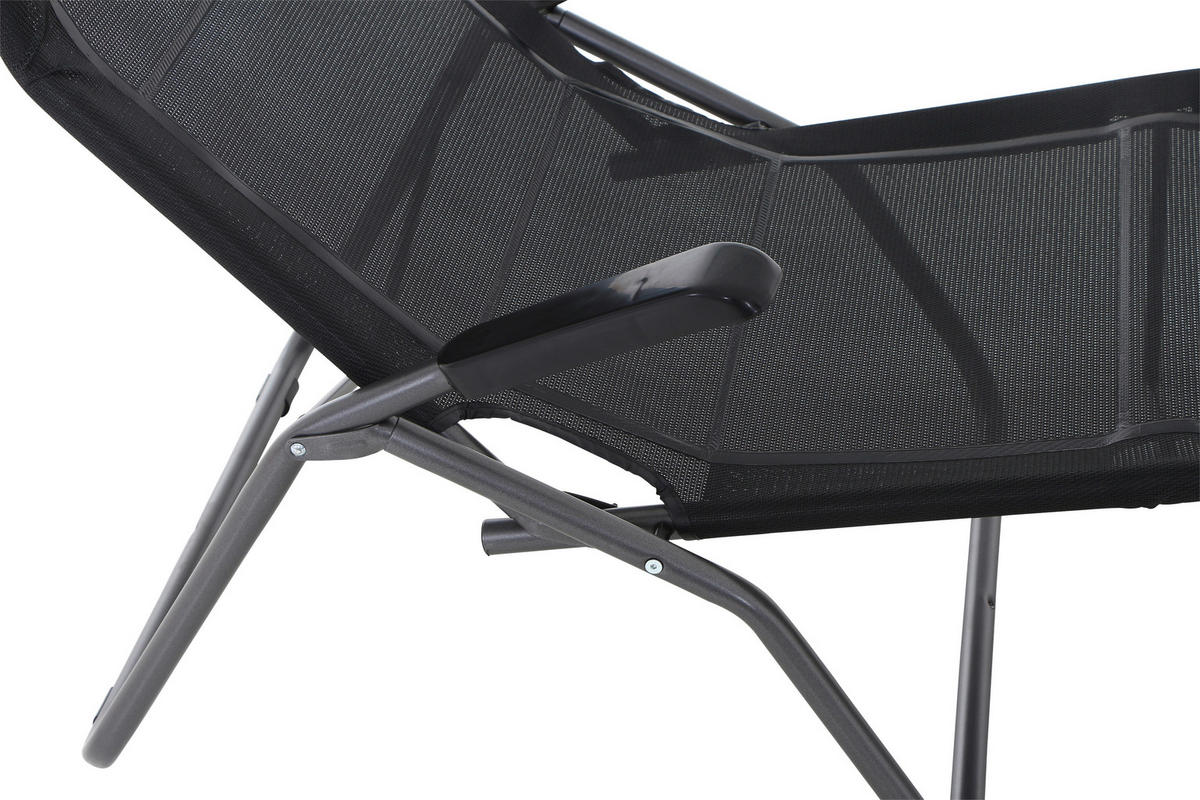 GARTENLIEGE 72,5/103,5/144 cm  - Anthrazit/Schwarz, MODERN, Textil/Metall (72,5/103,5/144cm) - Siena Garden