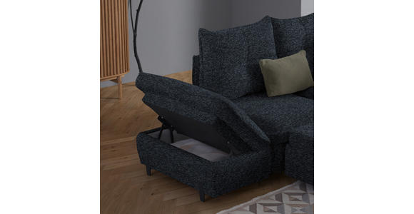 ECKSOFA in Bouclé Anthrazit  - Anthrazit/Schwarz, Design, Textil/Metall (220/250cm) - Xora