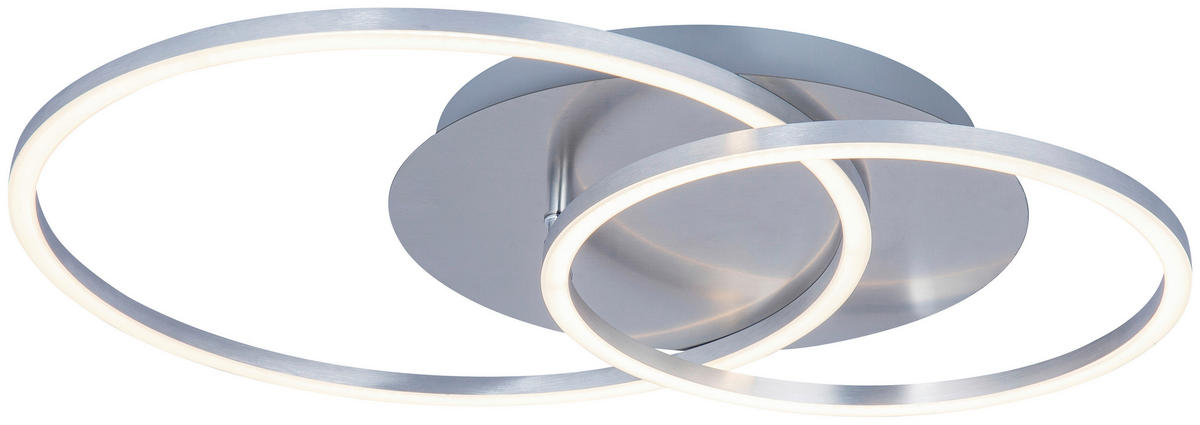 STROPNÍ LED SVÍTIDLO, 54,7/40/7 cm - barvy hliníku, Design, kov/plast (54,7/40/7cm) - Novel