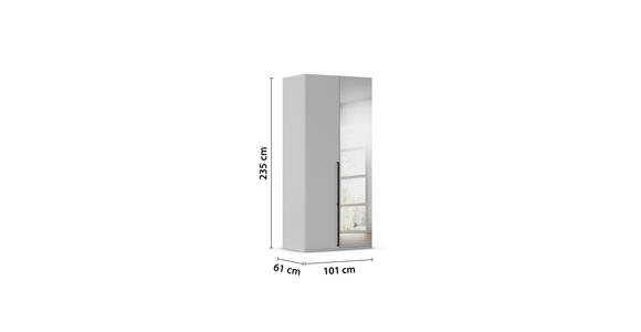 DREHTÜRENSCHRANK 101/235/61 cm,  in Graphitfarben, 2-türig  - Chromfarben/Schwarz, Basics, Glas/Holzwerkstoff (101/235/61cm) - Novel
