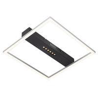 LED MENNYEZETI LÁMPA - fekete/alumíniumszínű, Basics, műanyag/fém (40/40/6cm) - Novel