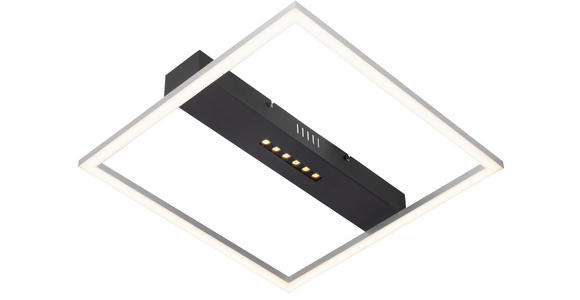 LED-DECKENLEUCHTE 40/40/6 cm   - Schwarz/Alufarben, Basics, Kunststoff/Metall (40/40/6cm) - Novel