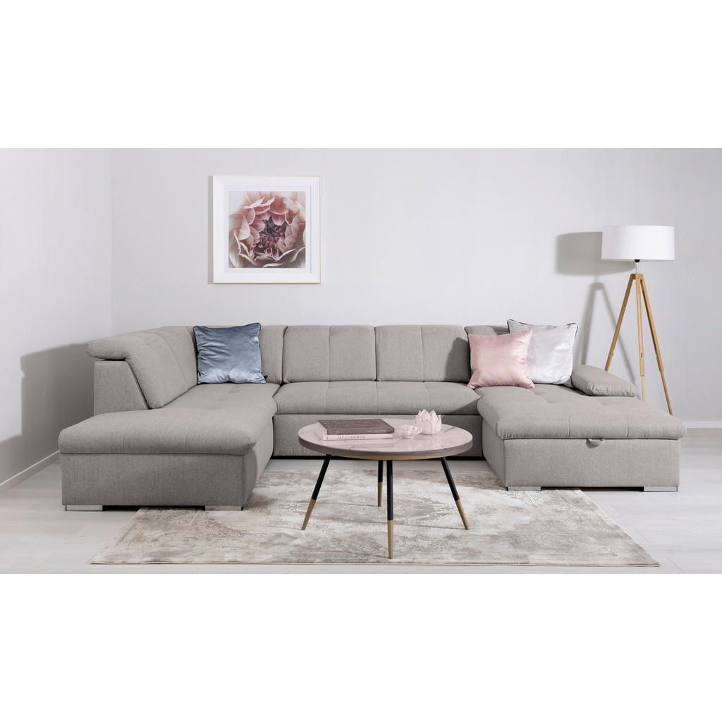 Canapea Modulară, textil, grej - Imagine 1