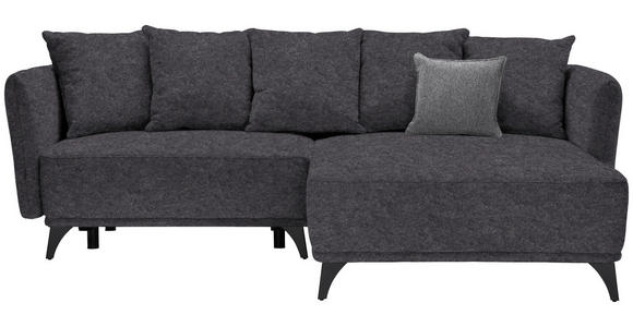 ECKSOFA in Chenille Dunkelgrau  - Dunkelgrau/Schwarz, LIFESTYLE, Textil/Metall (255/172cm) - Carryhome