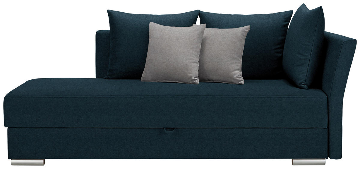 LIEGE  in Webstoff Petrol  - Chromfarben/Petrol, Design, Kunststoff/Textil (220/93/100cm) - Xora