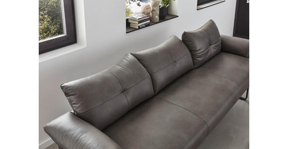 SITZBANK 239/86/69 cm in Anthrazit, Schwarz - Anthrazit/Schwarz, Design, Leder/Holz (239/86/69cm) - Dieter Knoll
