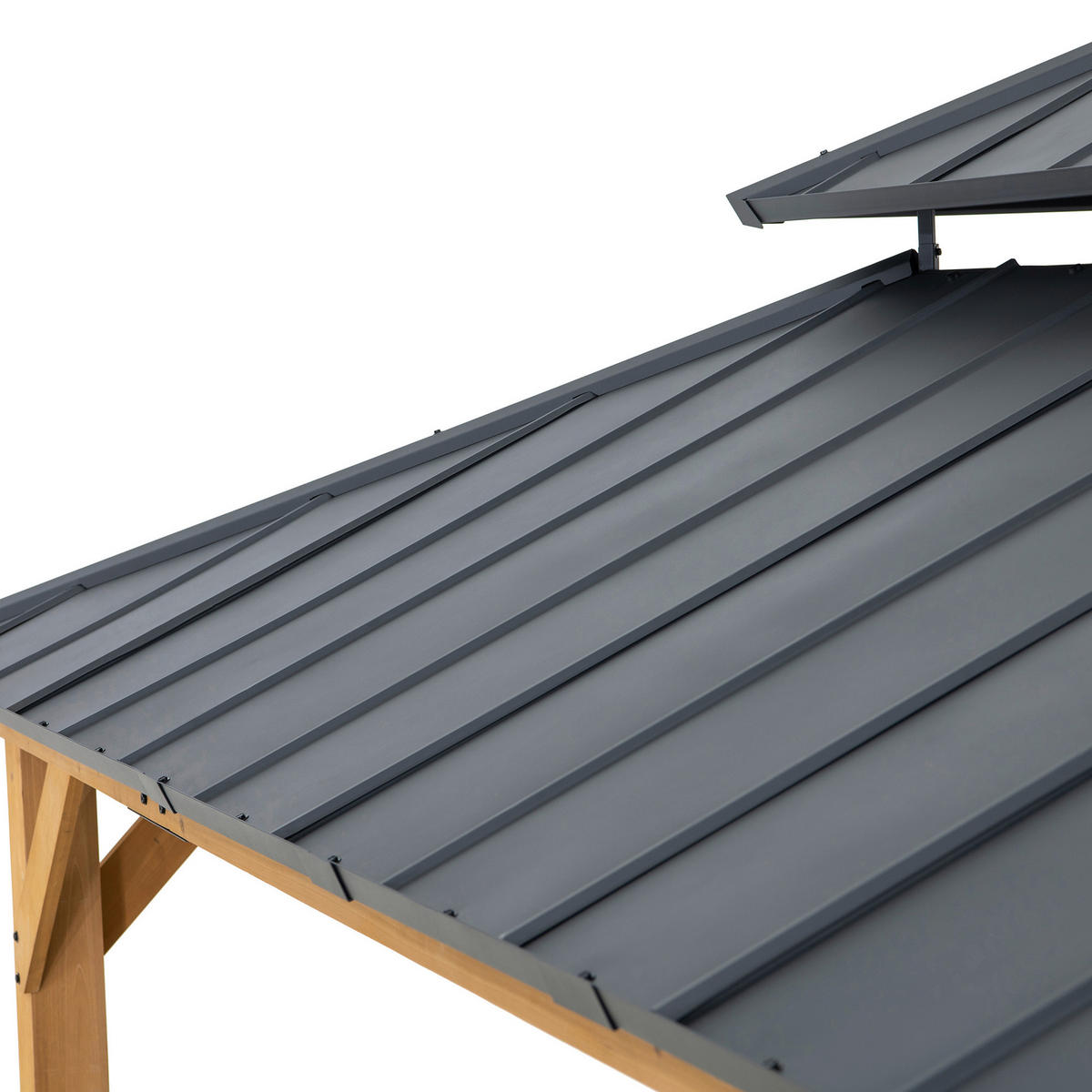 PAVILLON 390/320/450 cm  - Anthrazit, Basics, Holz/Metall (390/320/450cm) - Modante