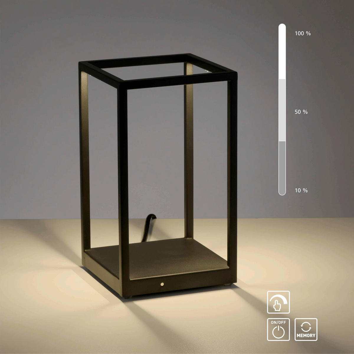 LED-TISCHLEUCHTE 15/15/26,6 cm   - Schwarz, LIFESTYLE, Kunststoff/Metall (15/15/26,6cm)