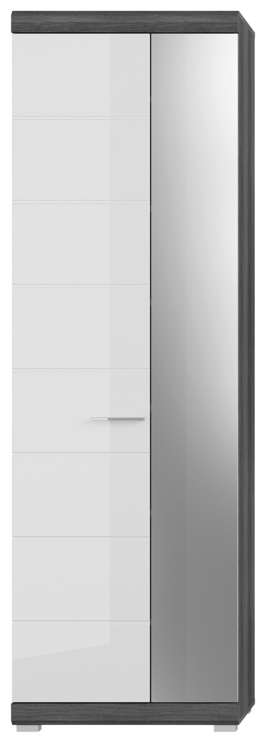 HALLMÖBEL 3 delar  i 167/197/40 cm  - mörkgrå/vit högglans, Design, trämaterial/glas (167/197/40cm) - MID.YOU