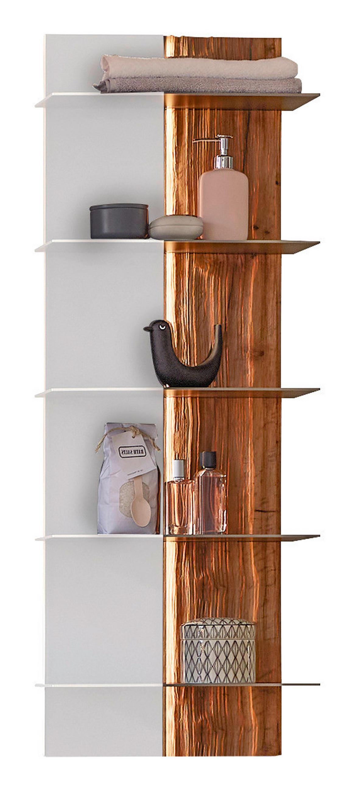 BADEZIMMERREGAL 38,4/115,2/17,8 cm  - Alteiche/Titanfarben, Natur, Glas/Holz (38,4/115,2/17,8cm) - Musterring