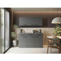 Bufet in gri - negru/gri, Trend, metal/material pe bază de lemn (150/200/60cm) - Respekta