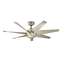 Ventilator mit Beleuchtung Lehr 137/51 cm  - Champagner/Silberfarben, Basics, Kunststoff (137/51cm) - Elstead Lighting
