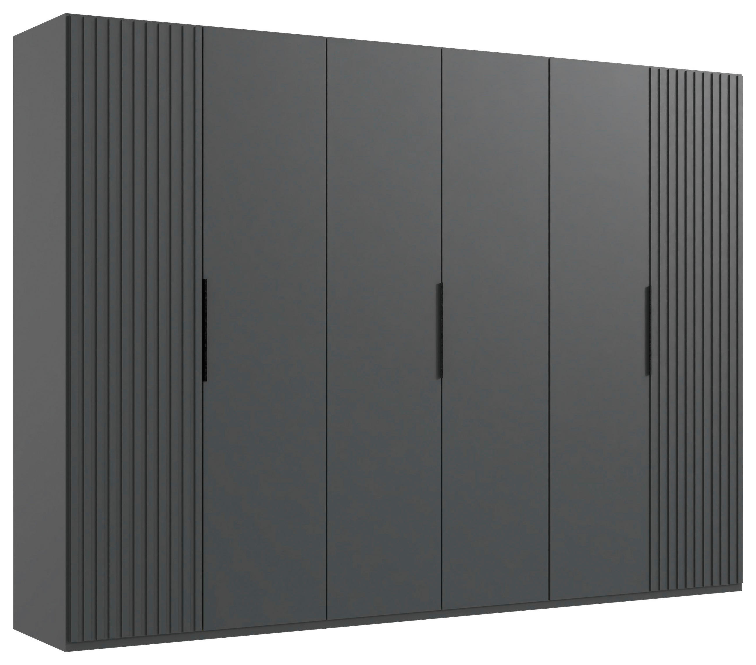 DREHTÜRENSCHRANK in Graphitfarben  - Schwarz/Graphitfarben, Modern, Holzwerkstoff/Metall (300/216/58cm) - MID.YOU