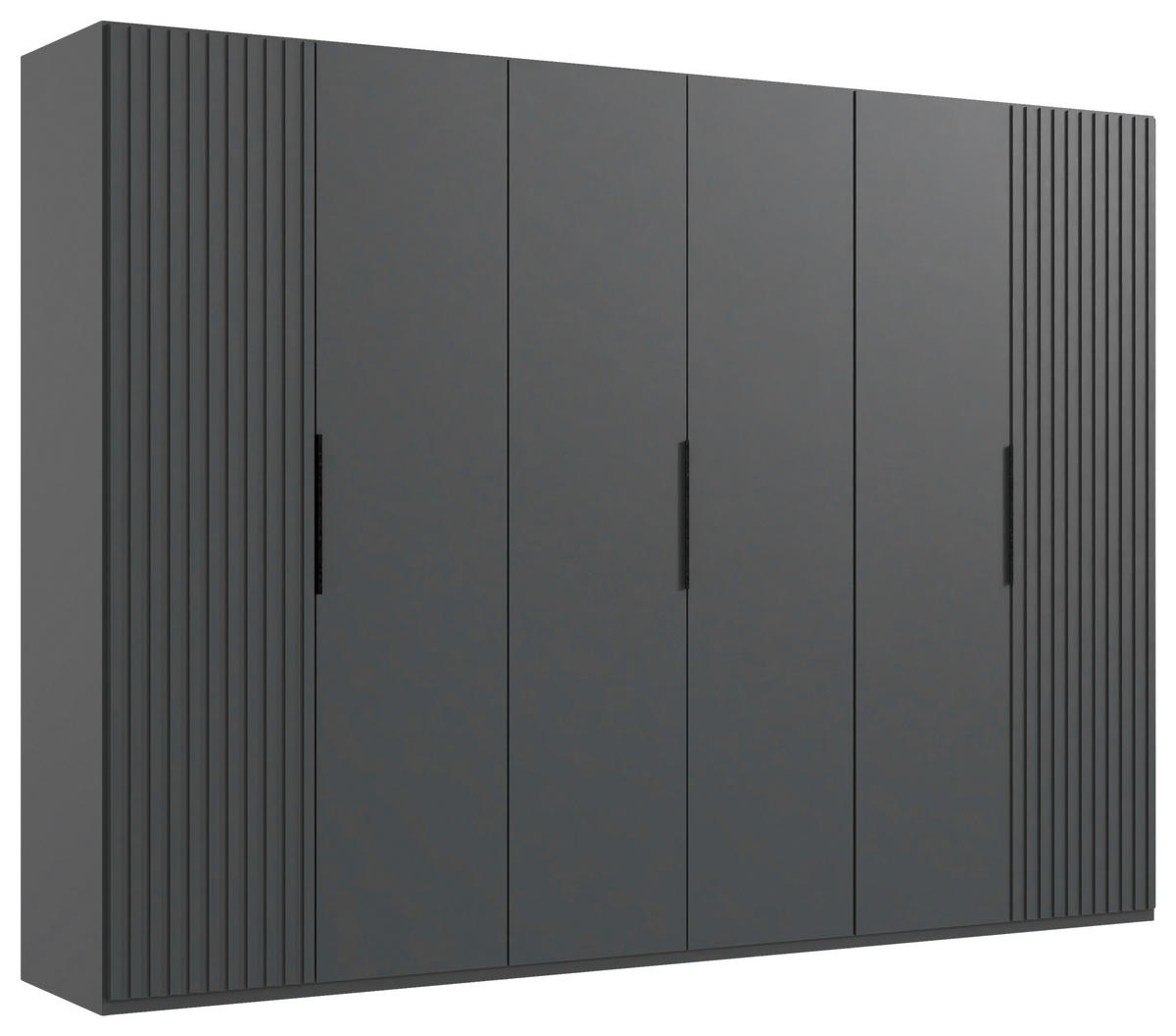 DREHTÜRENSCHRANK 300/216/58 cm 6-türig Graphitfarben  - Schwarz/Graphitfarben, MODERN, Holzwerkstoff/Metall (300/216/58cm) - MID.YOU