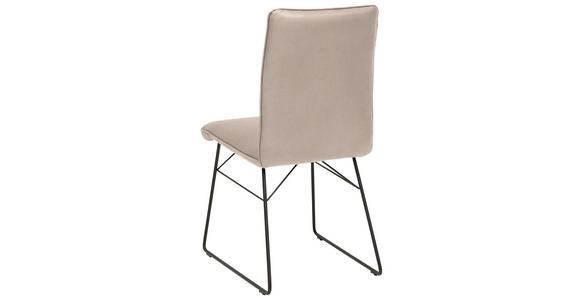 STUHL  in Stahl Mikrofaser Metall, Textil  - Greige/Schwarz, Design, Textil/Metall (46/91/60cm) - Dieter Knoll