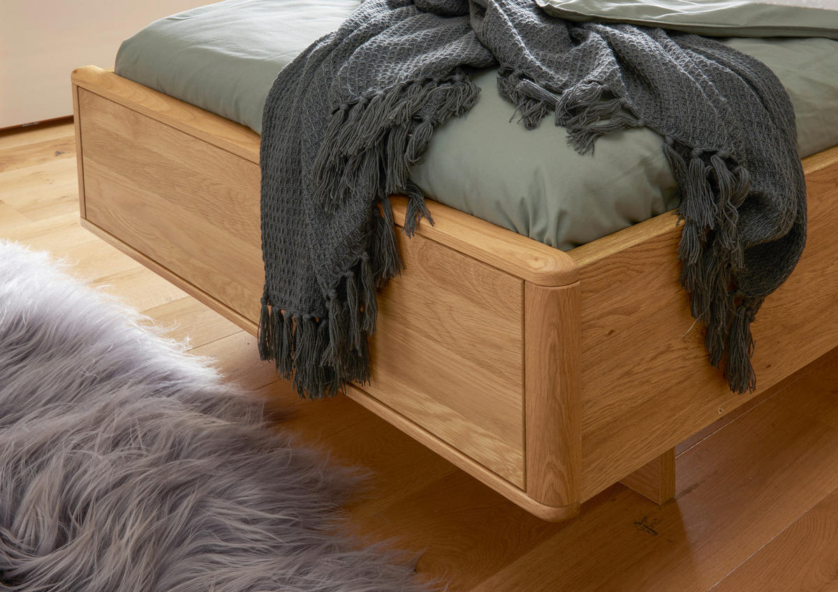 BETT 90/200 cm  in Eichefarben, Champagner  - Champagner/Eichefarben, KONVENTIONELL, Holz/Holzwerkstoff (90/200cm) - Venda