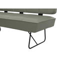 ECKBANK 227/165 cm  in Graugrün  - Schwarz/Graugrün, Design, Leder/Metall (227/165cm) - Moderano