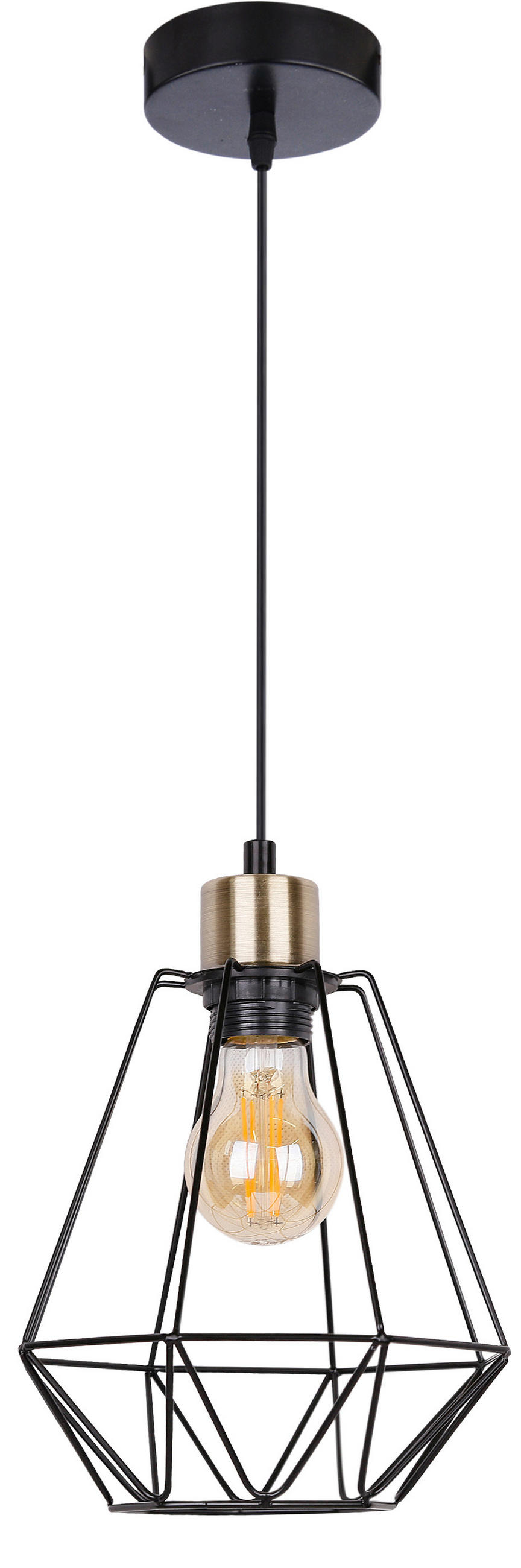 PENDELLEUCHTE 19/19/100 cm  - Schwarz, Design, Metall (19/19/100cm)