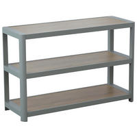 REGAL Hellgrau, Teakfarben  - Hellgrau/Teakfarben, Design, Metall (135,5/87,5/48.5cm) - Ambia Garden