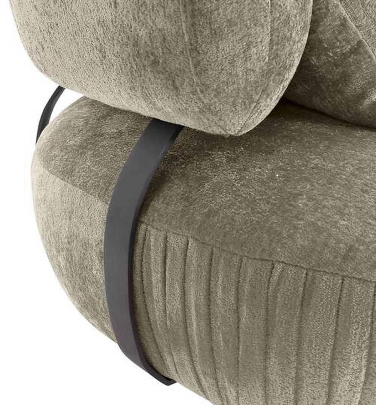 RÉCAMIERE in Chenille Taupe  - Taupe/Schwarz, Design, Holz/Textil (170/85/110cm) - Landscape