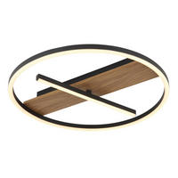 LED-DECKENLEUCHTE  40,5/5,5 cm    - Dunkelbraun/Opal, Natur, Textil/Metall (40,5/5,5cm) - Globo
