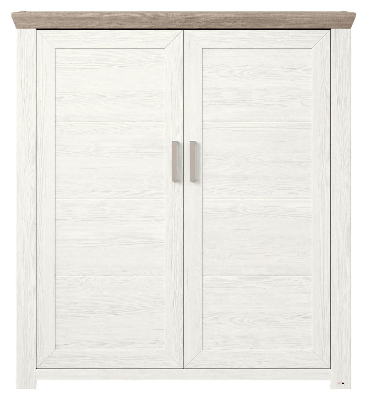 HIGHBOARD  in 129,3/142,6/42,2 cm  - Eichefarben/Weiß, Design, Holzwerkstoff/Metall (129,3/142,6/42,2cm) - SetOne by Musterring