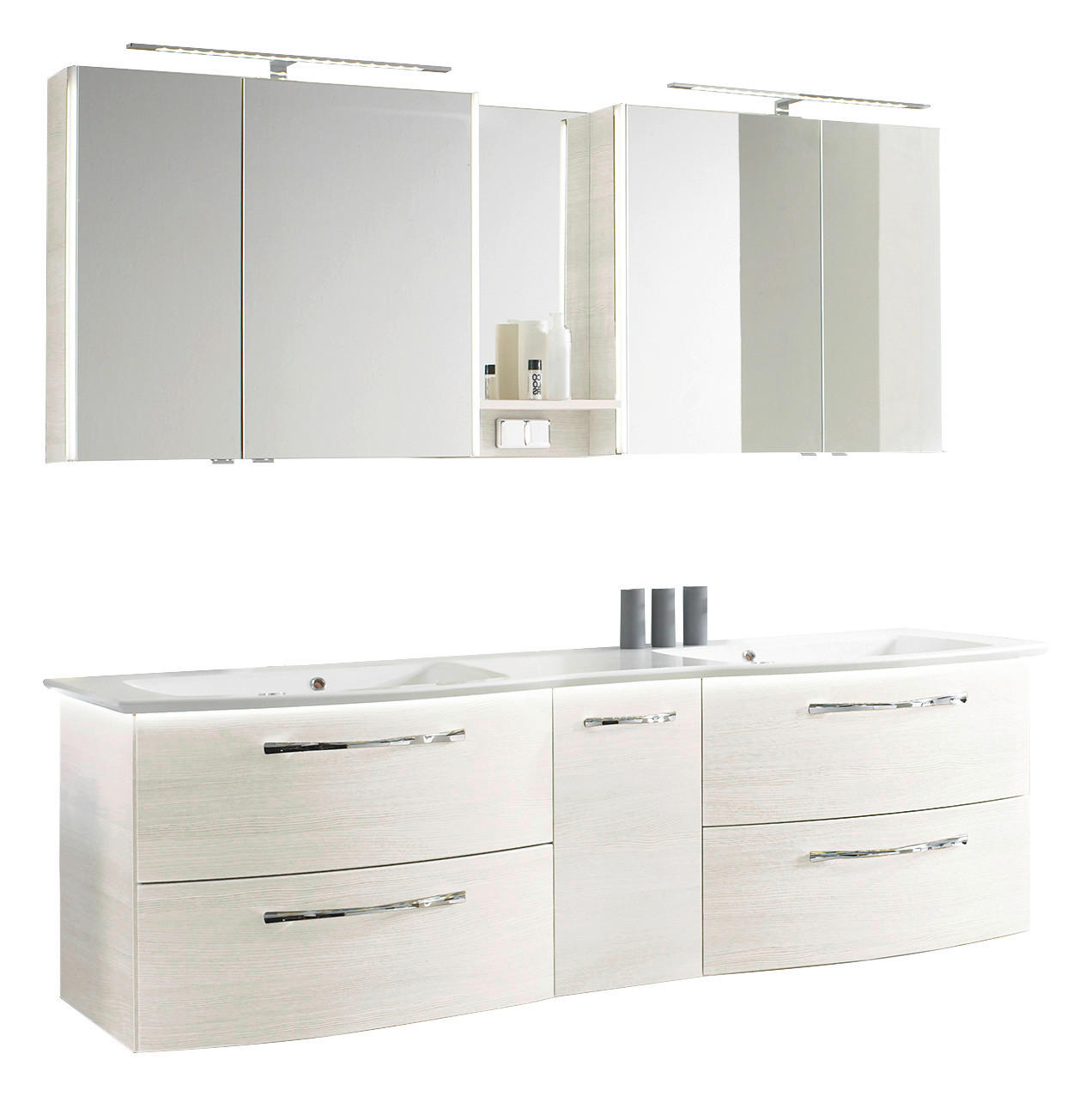 BADEZIMMER  in 188 cm  - Eichefarben, KONVENTIONELL, Holzwerkstoff/Stein (188cm) - Sadena