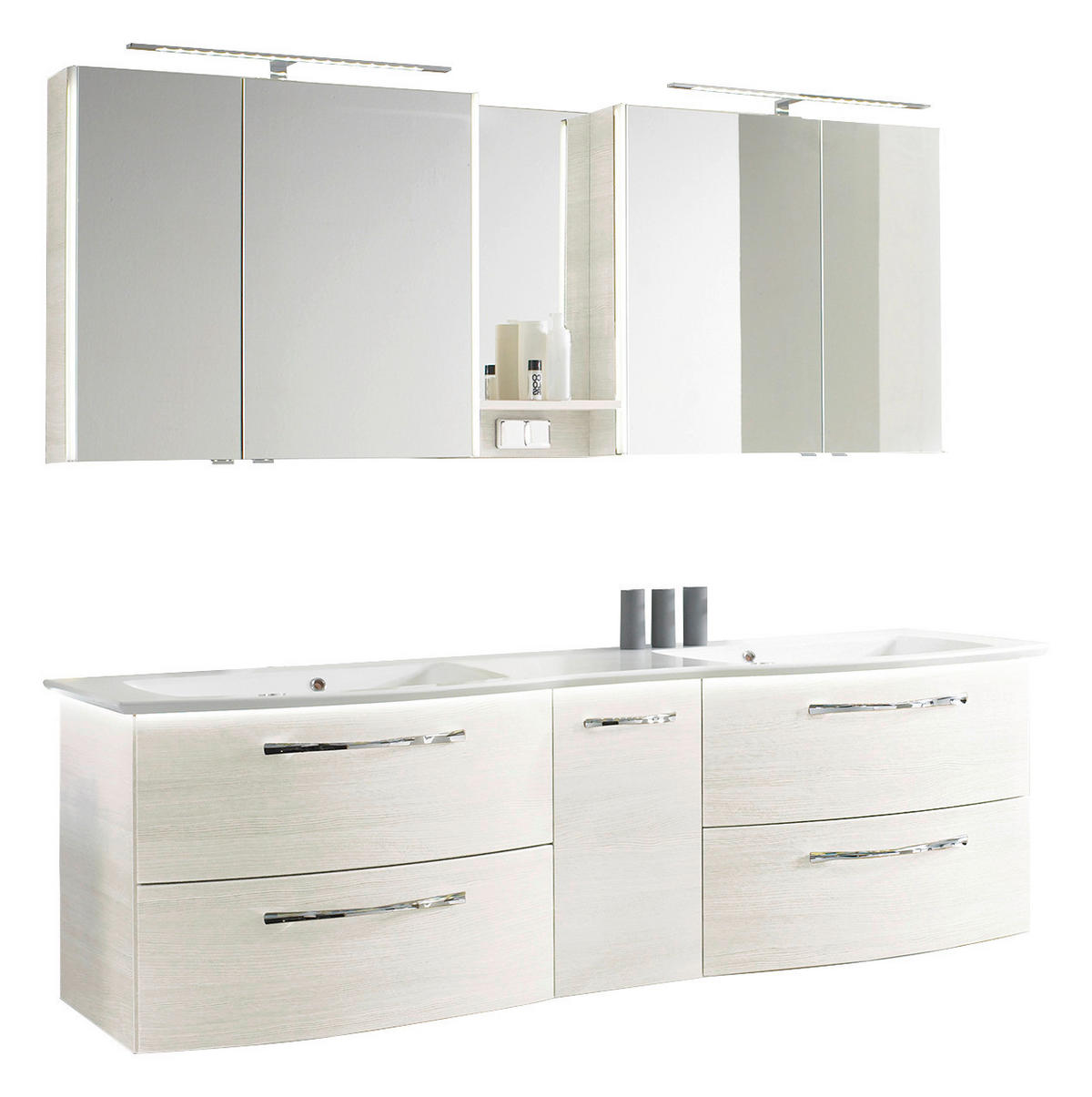 BADEZIMMER  in 188 cm  - Eichefarben, KONVENTIONELL, Holzwerkstoff/Stein (188cm) - Sadena