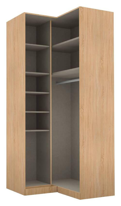 ECKKLEIDERSCHRANK 100/239/102 cm Sonoma Eiche  - Alufarben/Sonoma Eiche, MODERN, Holzwerkstoff (100/239/102cm) - Rauch Möbel