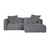 ECKSOFA Grau Flachgewebe  - Schwarz/Grau, LIFESTYLE, Kunststoff/Textil (240/173cm) - Stylife