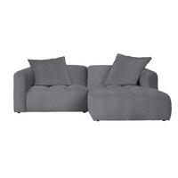 ECKSOFA in Flachgewebe Grau  - Schwarz/Grau, Lifestyle, Kunststoff/Textil (240/173cm) - Stylife