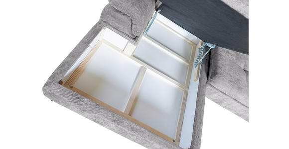 WOHNLANDSCHAFT  in Struktur Hellgrau  - Hellgrau/Schwarz, KONVENTIONELL, Textil/Metall (188/357/253cm) - Carryhome