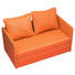 JUGEND- UND KINDERSOFA Mikrofaser Orange - Schwarz/Orange, Design, Kunststoff/Textil (116/69/64cm) - Carryhome
