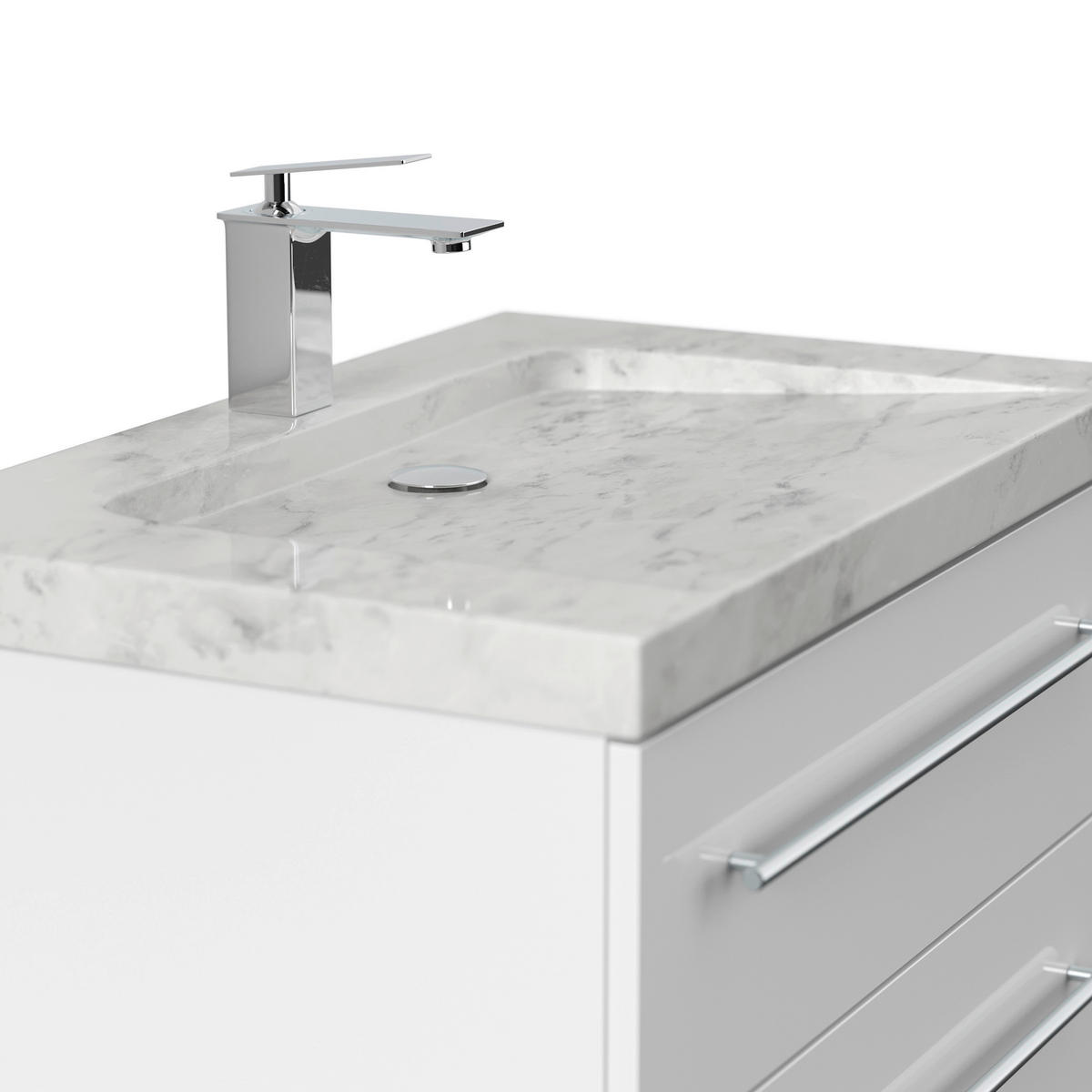 WASCHTISCHKOMBI 75 cm  - Weiß Hochglanz, Basics, Holzwerkstoff/Stein (75cm) - MID.YOU