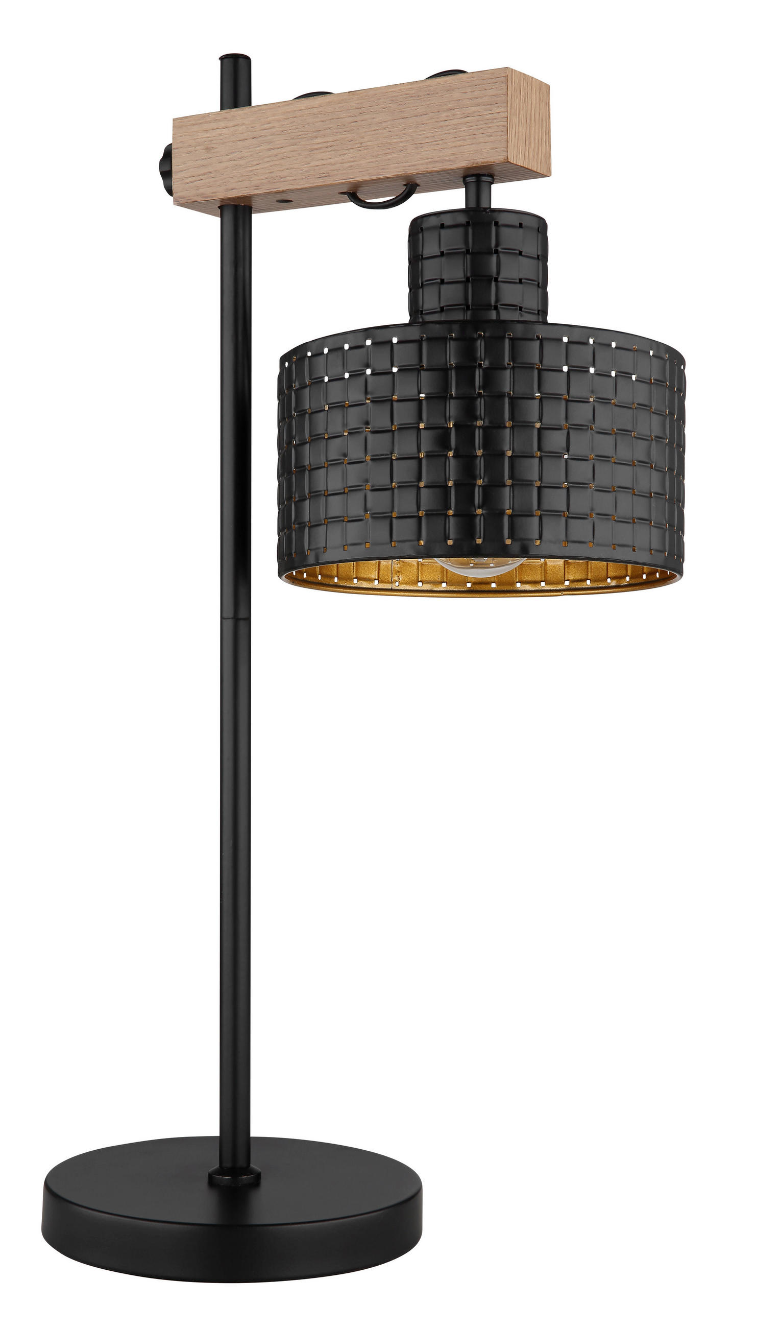 TISCHLEUCHTE - Dunkelbraun/Goldfarben, Design, Holzwerkstoff/Kunststoff (31/18/55cm) - Globo