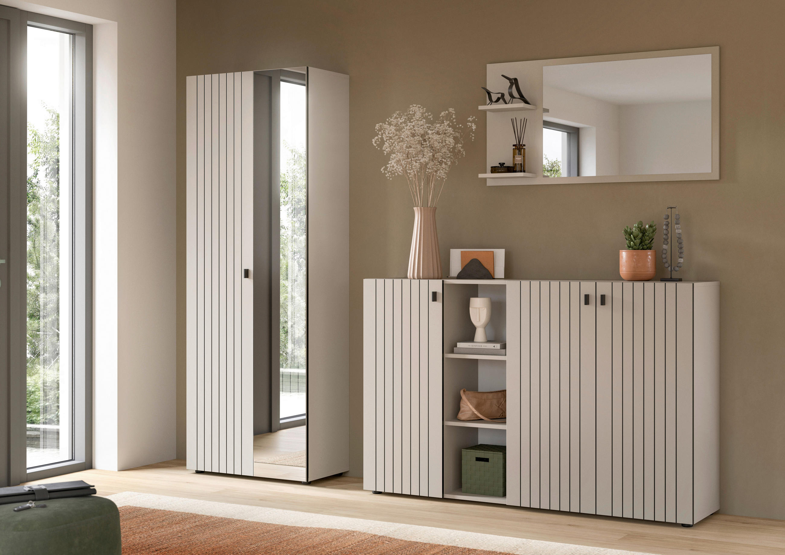 GARDEROBE 3-teilig  in 235/192/37 cm  - Kaschmir, Design, Holzwerkstoff (235/192/37cm) - MID.YOU