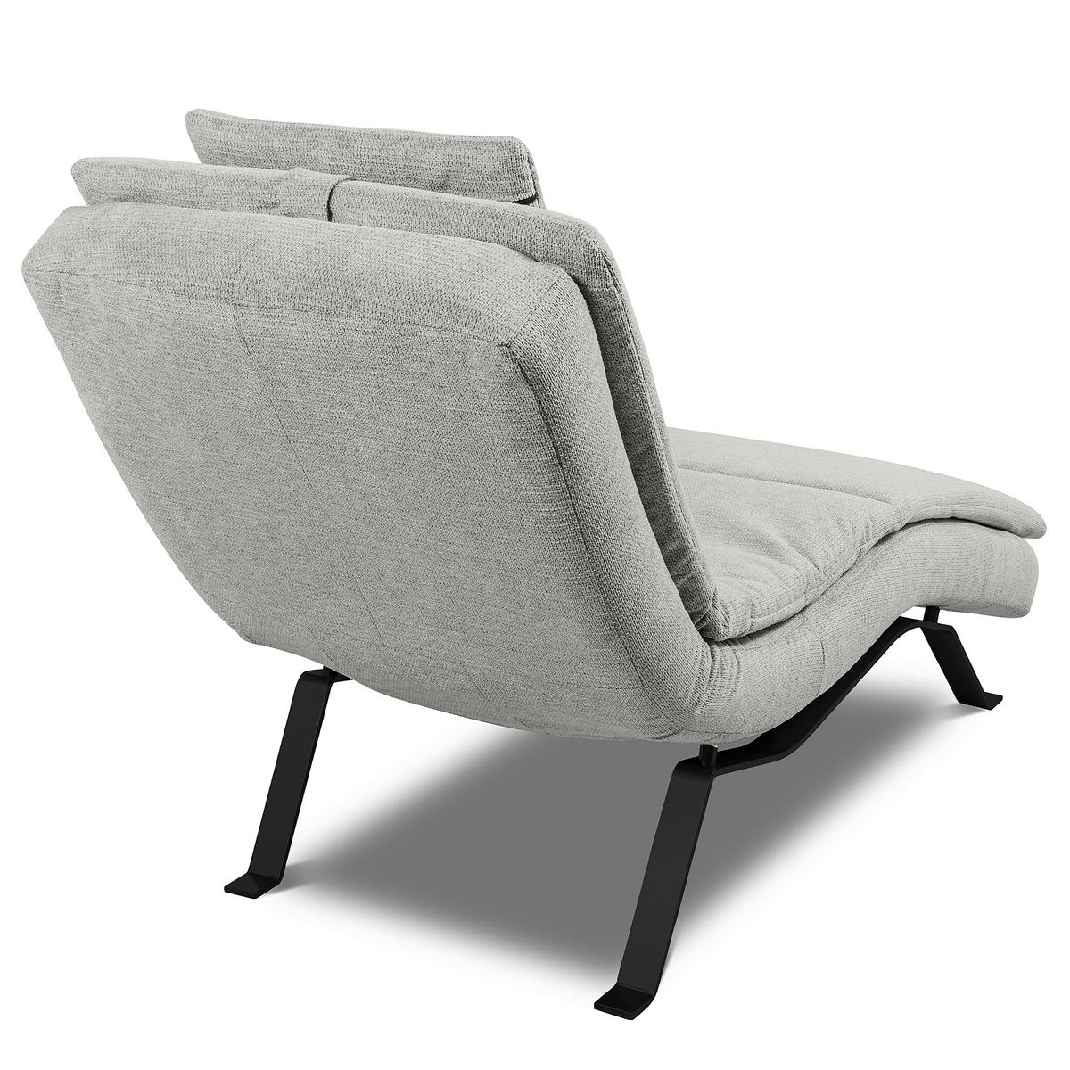 RELAXLIEGE Echtleder Grau  - Schwarz/Grau, Design, Leder/Metall (65/95/171cm) - Celina Home