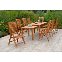 GARTENSET 9-teilig Akazie massiv 9-teilig  - Naturfarben, MODERN, Holz - Gardenson