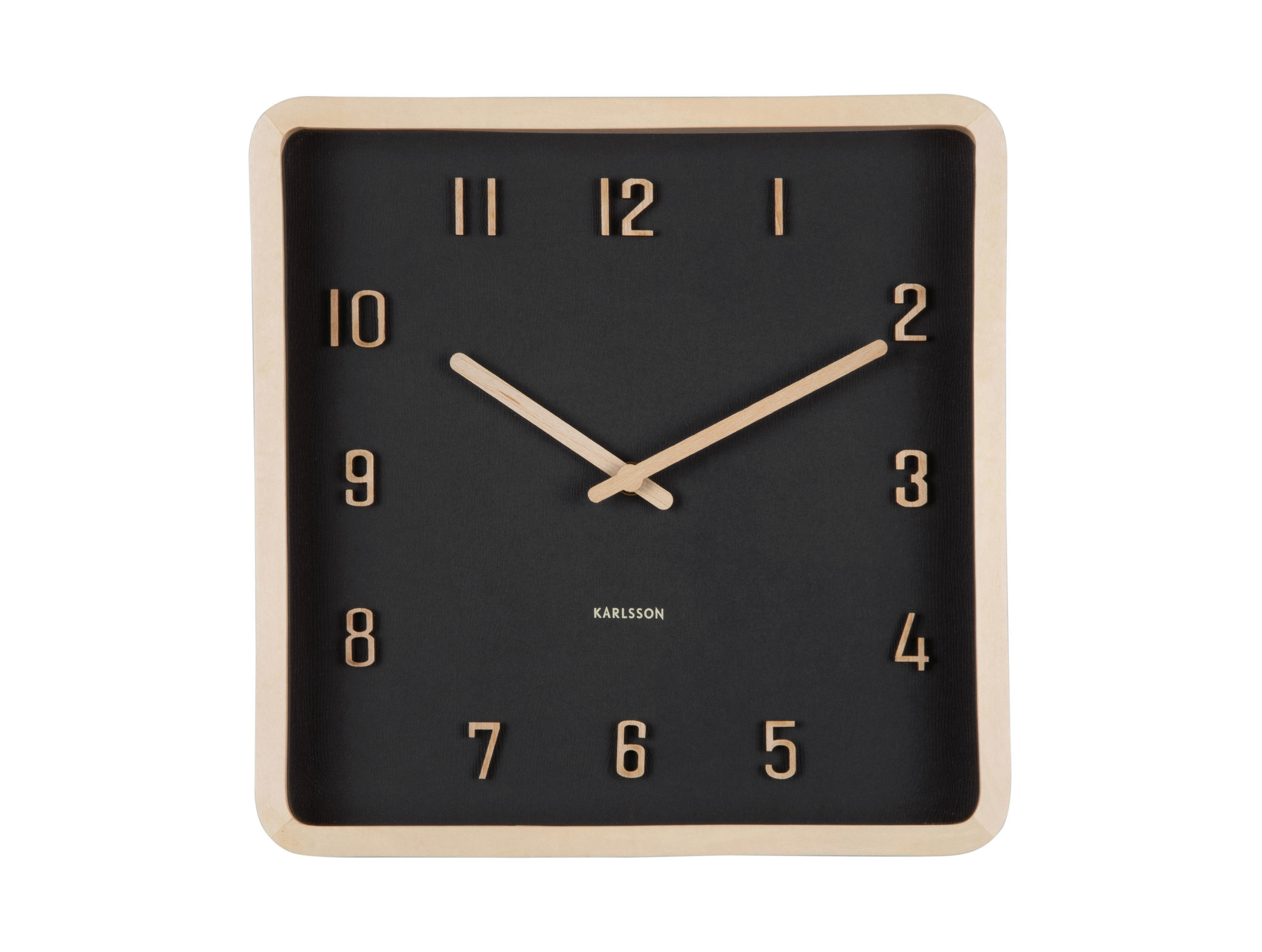 WANDUHR Nervadura Schwarz 26/26/5.3 cm  - Schwarz, Basics, Holz (26/26/5.3cm) - Karlsson
