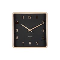 WANDUHR Nervadura Schwarz 26/26/5.3 cm  - Schwarz, Basics, Holz (26/26/5.3cm) - Karlsson