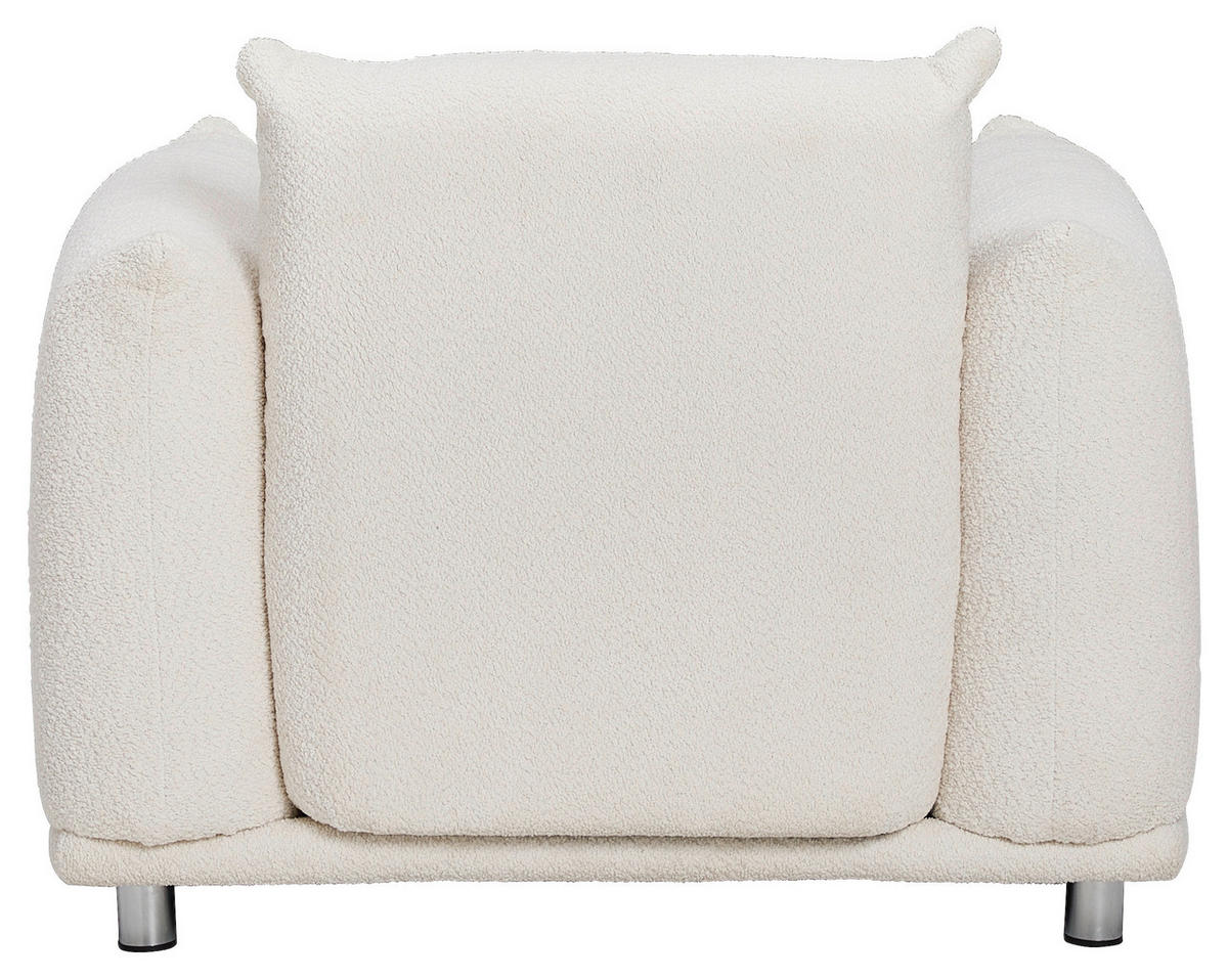 SEDACIA ZOSTAVA, textil, biela - biela/strieborná, Trend, kov/textil (218/103/75/87cm) - Livetastic